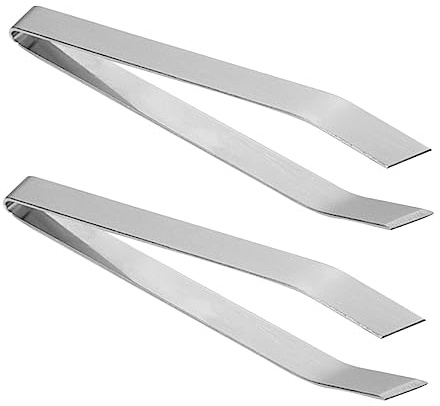 Amosfun 2 Pièces Pince à Arêtes de Poisson Acier Inoxydable Lot de Pincettes Plates pour Retirer Arêtes Cuisine Outils et Ergonomiques