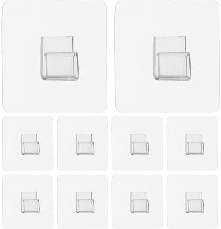 sourcing map 10 piezas de repuesto adhesivo para regadera, 2.8 x 2.8 pulgadas, en forma de U, sin taladrar, ganchos de pared adhesivos impermeables para baño, jaboneros, estantes de cocina, forma de U