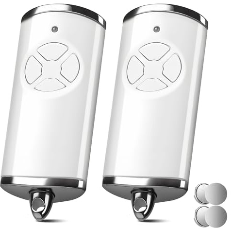 868 MHz Garage Door Remote, 2 PCS Garage Door Opener Remote Control, 4 Channels, Compatible with HSE-4-868-BS, HSE2-868-BS, HS4-868-BS, HS1-868-BS, HSS4-868-BS, HSP4-868-BS Remote Control - White