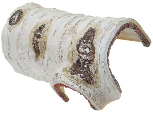jojofuny Tronc d'arbre Artificiel en Résine Creux Moyen 17x10x6,5 Cm, Cachette Naturelle pour Reptiles, Décoration Solide pour Aquarium et Terrarium, Souche Paysagère Décorative