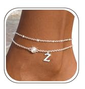 Aidenn Letras tobilleras para mujer de plata 925 tobilleras para mujer, resistentes al agua, personalizadas, con circonitas, tobilleras, joyas para el pie, regalos para niñas