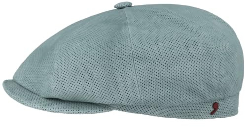 Alfonso D’Este Kyoto Perf Leather Flatcap Schirmmütze Ballonmütze Ledercap Damen/Herren - Made in Italy mit Schirm, Futter Frühling-Sommer Frühjahr Sommer