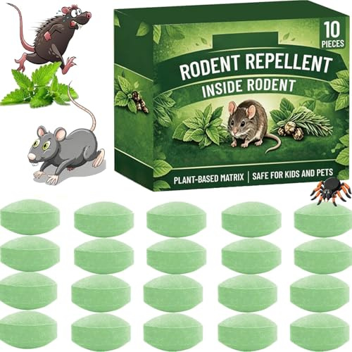 10/20/30pcs Natürliche Rattenabwehr,Rattengift Extra Stark mit Netz,Mäuseabwehrmittel Extra Stark Ratten Mäuse Portionsköder für Innenräume (20pcs)