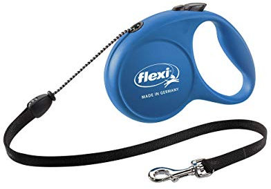 FLEXI / JK Hundeleine Classic Basic Seil Leine Hunde Automatikleine Aufrollleine (Gr. M, blau)