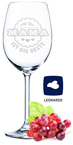Leonardo – Copa de vino con grabado – Mama ist die Beste – Für die beste Mutter – Geschenk für Mama zum Geburtstag Muttertag Weihanchten – Geeignet für Rotwein & Weißwein - Color: Daily