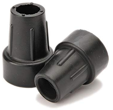 Krückenkapsel mit Stahleinlage im 2er-Pack für Gehhilfen und Gehstöcke schwarz 22 mm