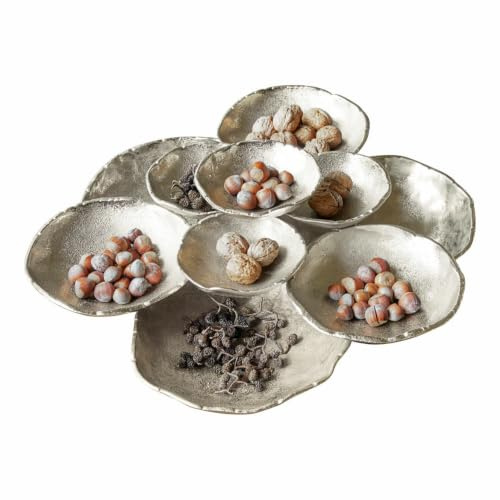 LOBERON Schale Gibril, antiksilber | mehrschichtiges Design, edler Look, raffinierte Optik, Tischaccessoires, Dekoration, Aluminiumguss
