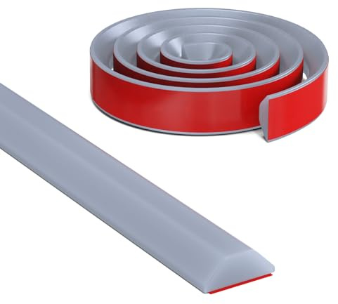 Mxziogr Seuil de douche en silicone, barrières de douche, bandes étanches, autocollantes, pour séparer l'eau et la maintenir à l'intérieur du seuil. (Gris, 165CM)