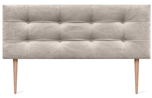 DHOME Testiera letto Capitoné. Testiera imbottita ACUALINE Tessuto e similpelle. Testate per letti matrimoniali e singoli (tessuto beige, 160x115cm con gambe (letti 150/160))