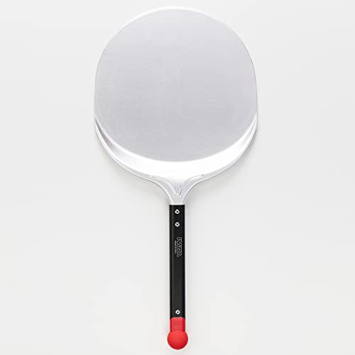 PIAZZA - Pala per Pizza Corta Professionale Tonda 30 cm, in Alluminio e con Manico in Alluminio - Robusta, Leggera e Resistente al Calore Max 550°C per Tutti i Tipi di Forno - Made in Italy