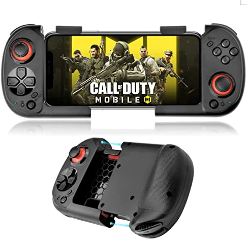 arVin Wireless Gaming Controller for iPhone/iOS/Android with Magnetic Storage, Pocket Size, Portable Bluetooth Gamepad Joystick for iPhone 15/14/13/Samsung Galaxy 22/21/20/Call of Duty Mobile/Genshin