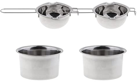 pistro 4 Pieces Stainless Steel Candle Wax Melting Pots Double Boiler DIY Craft