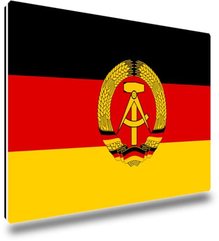 TRIOSK Kühlschrankmagnete Länderflaggen Magnet Flagge DDR Ostalgie Souvenir Geschenk für Ossi Ost-Nostalgiker Nostalgie Kühlschrank stark eckig groß 85x55 mm