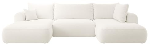 Selsey Sofa Ecksofa Eckcouch Schlafsofa Couch Mit Stauraum Schlaffunktion Pflegeleicht Polyurethanschaum U Form Rechts OVO Creme Boucle Abriamo
