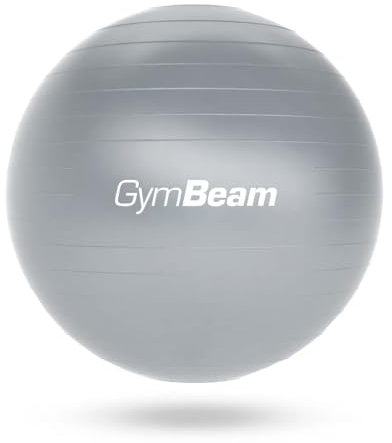 GymBeam Gymnastikball 85 cm - Inkl. Pumpe, verbessert Stabilität und Körperkontrolle, lindert Rückenschmerzen, geeignet für Kräftigungsübungen und Prävention von Rückenschmerzen, Sitzball (Grey)