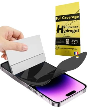 WardSan [1 pezzo per iPhone 15 6.1 - Pellicola protettiva anti-spia idrogel | protezione flessibile in TPU infrangibile [compatibile con gusci] [protezione della privacy]