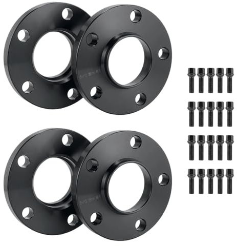 Spurverbreiterungen 4 Stück Für A5 15 Mm Alu-Hubcentric-Spurverbreiterungen Und Schrauben 66,6 Mm 5 X 112 Mm Spurverbreiterungsscheiben Spurplatten Spurverbreiterung