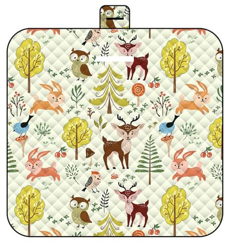 DOTBUY-SHOP Coperta da Picnic Impermeabile Portatile, Antisabbia Bambini Coperta da Campeggio Grande Pieghevole Leggero Come Tappeto da Gioco per Giardino Spiaggia (200x200cm,Animali)