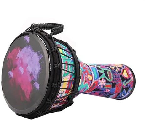 Kleine 12 Zoll Verstellbare Afrikanische PVC-Trommel Für Erwachsene Anfänger, Afrikanisches Handtrommelinstrument Djembe Für Anfänger (Color : A)