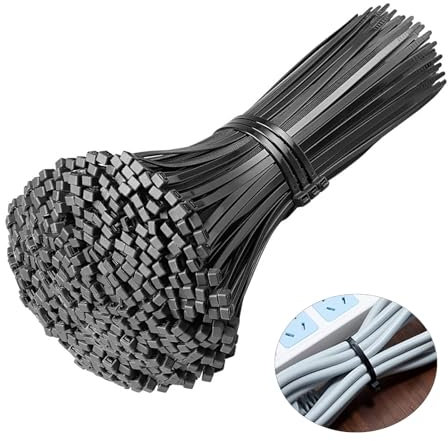 Yolistar 250 Pièces Collier de Serrage, Serre Câbles Nylon, Noir-300mm x 3.6mm, Professionnelles Attache Câble, Autobloquant, Résistante à la Température, pour l'intérieur et l'extérieur, Jardinage