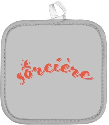 Manique de Cuisine - Sorcière Humour Conte Film Dessin Animé - (17 x 17 cm)