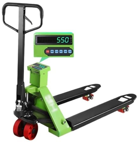 Cenz-888 Carretilla elevadora con pesaje, Carretilla elevadora hidráulica de 2000kg, transpaleta Manual, transportador de Carga con báscula de Peso Impresa(69cm)