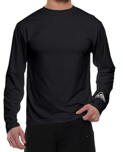 Quiksilver Rashguard für Herren, LSF 50+, groß und hoch, lang- und kurzärmeliges Shirt, Schwarz, 2X Tall