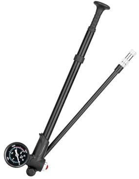 Manometer Tragbare Hochdruck-Basketballpumpe Für Fahrräder Und Autos Doppelventil(1613 Silver)