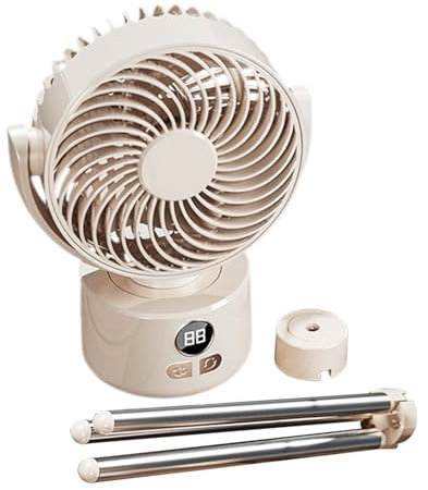 Generisch Tent Fan for Camping, Battery-Operated Floor Fan - Foldable with Cooling Air Flow for Bedroom Tent