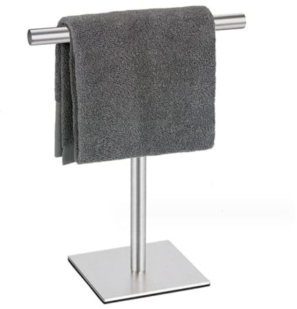 Toallero moderno de acero inoxidable 304 de 10 pulgadas, soporte independiente para encimera de baño, versátil toalla y manta para decoración y almacenamiento de baño