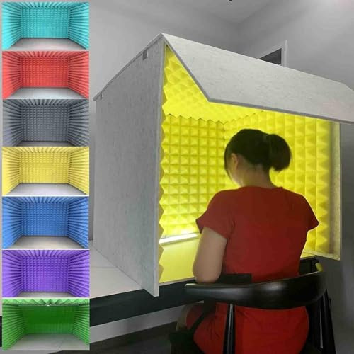 Soundproof Desk Cabin - Acoustic Foam Panels for Home Studio, DIY Sound Booth, Noise Reduction Insulation for Superior Soundproofing and Enhanced Audio Quality