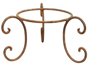 Biscottini Base porta macetas de hierro forjado 38x38x20 cm - Soporte para maceta de hierro forjado - Base para macetas fabricada a mano - Soporte para plantas de exterior e interior - Porta macetas