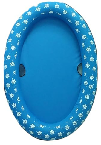 Toyvian Portable Foldable Pet Inflatable Swimming Pool for Dogs Cats Outdoor Water and Wading Pool Easy to Store Blue Floating Mat for Cooling and Play