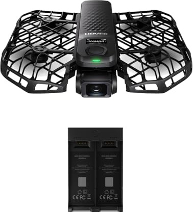 HOVERAir X1 PRO Drohne mit Kamera 4K, Faltbar Action Cam mit über 15 vollautomatischen Flugmodi, 42 KM/H, Fliegen überall mit OmniTerrain, Rückkollisions-Erkennung (Standard&Charging Hub)