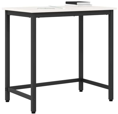 vidaXL tavolo Bianco 80 x 50 x 77 cm Legno ingegnerizzato e acciaio