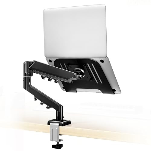 Soporte Para Monitor, Soporte De Pared Metálico Para Portátil Giro De 360° | Brazos De Monitor Ajuste Universal Para Portátiles De 12 A 18 Y Pantallas De 17 A 32 Hasta 10kg Negro