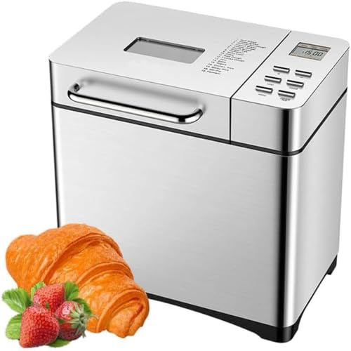 forestalk Bread Machine, 17-in-1 Automatic Bread Maker with Fruit and Nut Dispenser, Nonstick Ceramic Pan, Digital Touch Panel, and Keep Warm Feature