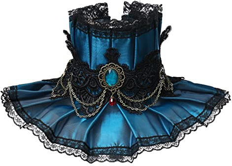 GRACEART Viktorianisch Hoch Hals Halskrause Halsband Krause Miniatur Halsband (Blau)
