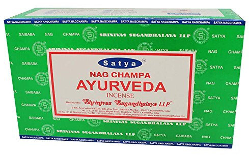 Satya Nag Champa Ayurveda - Varillas de incienso Agarbatti (12 unidades, 180 g)