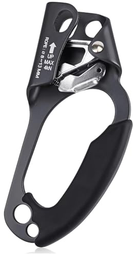 QKURT Mountaineering Climbing Hand Ascender, Right Hand Ascender Rock Climbing Tree Arborist Rappelling Gear Equipment Rope Clamp for 8~13MM Rope | Lightweight Aluminum Alloy Climbing Equipment