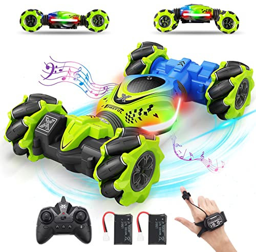 Pristar Ferngesteuertes Auto für Kinder, 4WD RC Drift Stunt Car Ferngesteuertes Auto mit Handsteuerung 2,4 GHz Stunt Drift Spielzeug Weihnachten Geschenke für 6 7 8 9 10 11 12 Jährige Jungen Mädchen