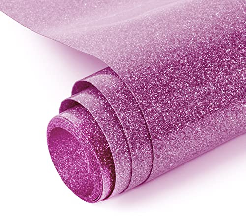 NANAPLUMS Lámina de transferencia para plóter con purpurina y textil, vinilo de transferencia de calor, lámina de transferencia para planchar, para camisetas DIY (rosa lila)