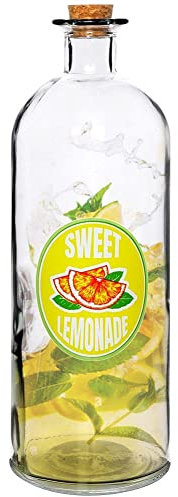 Vilde Bouteille en verre pour limonade avec bouchon en liège 1 l