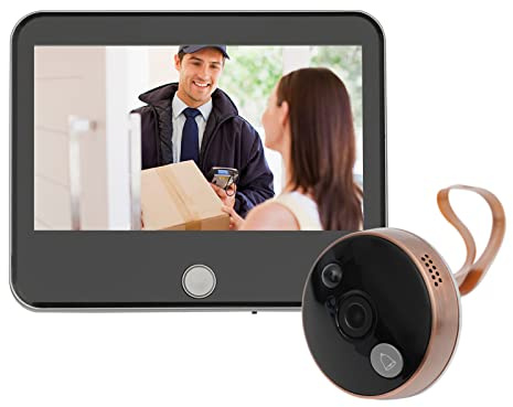 Bazargame WiFi Türklingel Video Türklingel Klingel Haustür Mit Kamera 140°-Weitwinkel 1,3 Megapixel Türspion Kamera Mit 4000-mAh-Akku Und PIR-Sensor Funkklingel