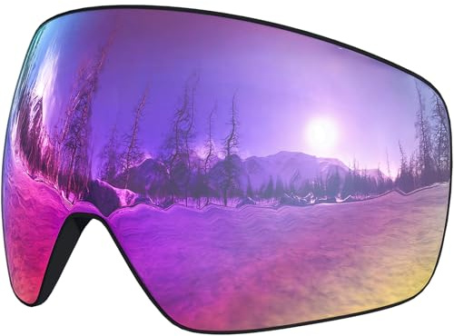 Dizokizo Ersatz Skibrille Linse Magnetische Sphärische Schneebrille Linse für Snowboarding Skifahren