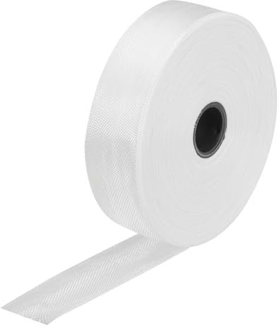 sourcing map Fiberglass Cloth Tape E Glass Fiber Fiberglass Mesh Glass Fiber Mesh Woven Fiberglass Fabrics Insulation Tape 50m(55 Yard) x20mmx0.1mm for Reinforcement Repair