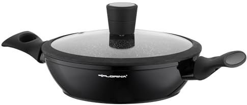 FLORINA Faitout Aluminium (3,5 l) I Diamètre de 28 cm I Marmite avec Couvercle en Verre Silicone MAGNUM I Poignées Softtouch I Faitout pour Induction, Marmite tous Feux I Revêtement Antiadhésif