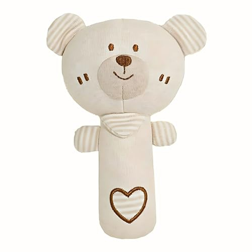 Cantoblanc® Sonajero Bebe 0-3 meses Osito Peluche Algodón Suave. Juguetes Bebes 3-6 meses. Regalo Recién Nacido Niño Niña