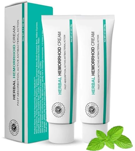 Kräuter-Hämorrhoiden-Creme, Hämorrhoiden-Creme zur Linderung von Beschwerden, für Männer und Frauen (2STK)