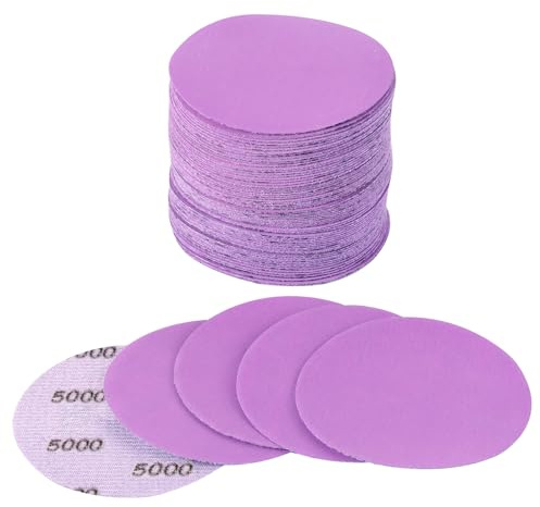 Arilier 7,6 cm Schleifscheibe, 40 Stück, Körnung 5000, Bohrer-Schleifaufsatz, Nass- und Trockenschleifpapierscheiben für Exzenterschleifer, Aluminiumoxid-Schleifpapier für Holz, Metall, Automobil